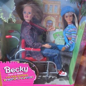 Barbie Becky Doll with Red and Blue Outfit